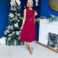 Doireann Pleated Skirt Midi Dress Wine