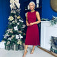 Doireann Pleated Skirt Midi Dress Wine