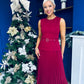 Doireann Pleated Skirt Midi Dress Wine