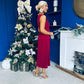 Doireann Pleated Skirt Midi Dress Wine