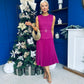 Doireann Pleated Skirt Midi Dress Berry