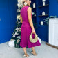 Doireann Pleated Skirt Midi Dress Berry