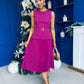 Doireann Pleated Skirt Midi Dress Berry