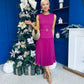Doireann Pleated Skirt Midi Dress Berry