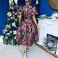 Sadhbh Puff Sleeve Jacquard Occasion Dress Rouge