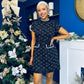 Nelly High Neck Beaded Tweed Mini Dress Black