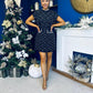 Nelly High Neck Beaded Tweed Mini Dress Black