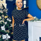 Nelly High Neck Beaded Tweed Mini Dress Black