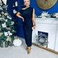 Daniella Velvet Pattern Off The Shoulder Midi Dress Black