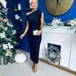 Daniella Velvet Pattern Off The Shoulder Midi Dress Black