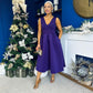 Bethany V Neck Skater Midi Dress Purple
