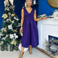 Bethany V Neck Skater Midi Dress Purple