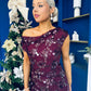 Elsie Off Shoulder Sequin Midi Dress Wine
