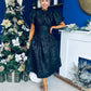 Sadhbh Puff Sleeve Jacquard Occasion Dress Black