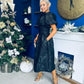 Sadhbh Puff Sleeve Jacquard Occasion Dress Black
