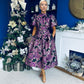 Sadhbh Puff Sleeve Jacquard Occasion Dress Violet