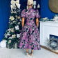 Sadhbh Puff Sleeve Jacquard Occasion Dress Violet