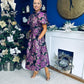 Sadhbh Puff Sleeve Jacquard Occasion Dress Violet