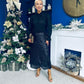 Karena Sequin Midi Skirt Black