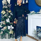 Karena Sequin Midi Skirt Black