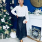 Karena Sequin Midi Skirt Black