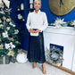 Karena Sequin Midi Skirt Black