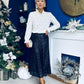 Karena Sequin Midi Skirt Black