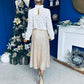 Joanna High Neck Lace Detail Top Cream