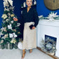 Karena Sequin Midi Skirt Gold