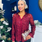 Beth Full Sequin Shirt Burgundy