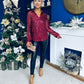 Beth Full Sequin Shirt Burgundy