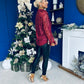 Beth Full Sequin Shirt Burgundy