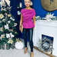 Monica Gold Clasp Detail Top Orchid