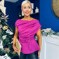Monica Gold Clasp Detail Top Orchid