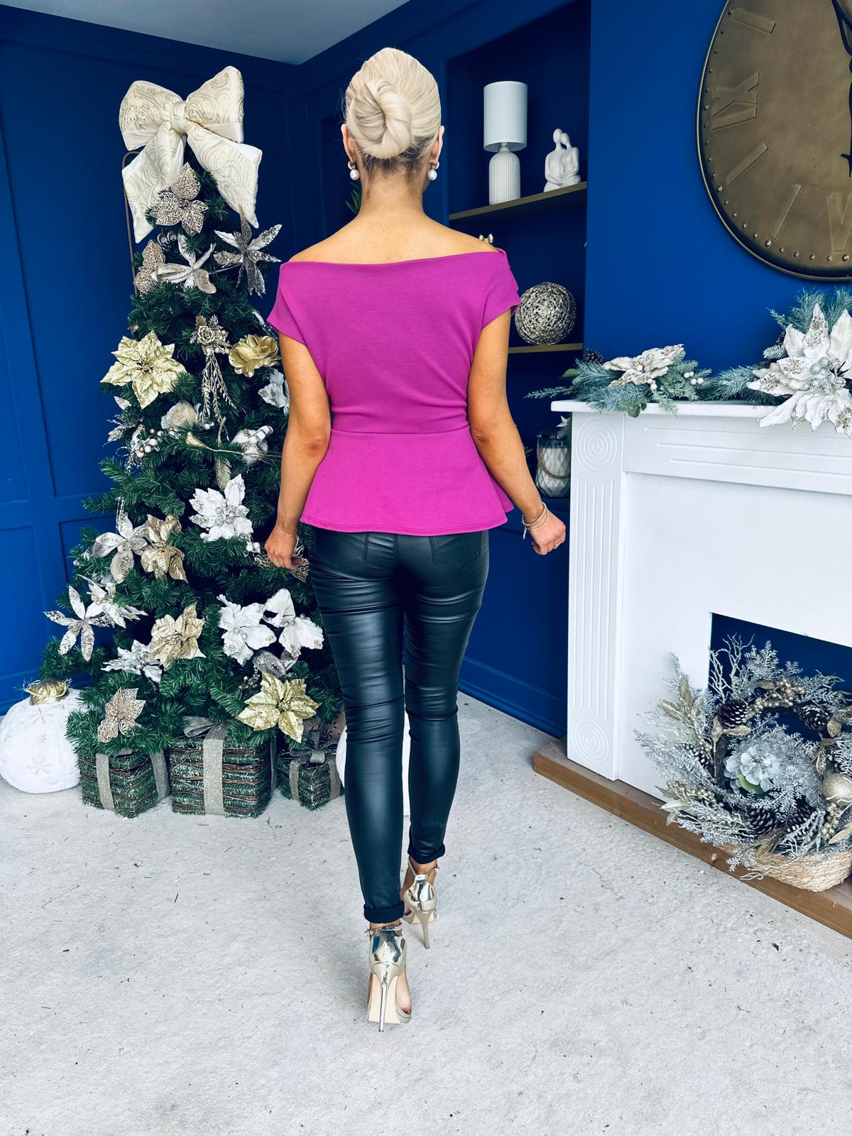 Monica Gold Clasp Detail Top Orchid