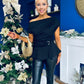 Monica Gold Clasp Detail Top Black