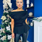 Monica Gold Clasp Detail Top Black