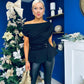 Monica Gold Clasp Detail Top Black