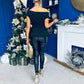 Monica Gold Clasp Detail Top Black