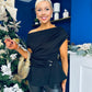 Monica Gold Clasp Detail Top Black