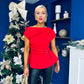 Monica Gold Clasp Detail Top Red