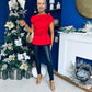 Monica Gold Clasp Detail Top Red
