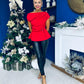 Monica Gold Clasp Detail Top Red