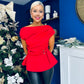Monica Gold Clasp Detail Top Red