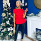 Monica Gold Clasp Detail Top Red