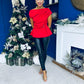 Monica Gold Clasp Detail Top Red
