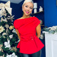 Monica Gold Clasp Detail Top Red