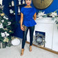 Monica Gold Clasp Detail Top Cobalt