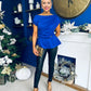 Monica Gold Clasp Detail Top Cobalt