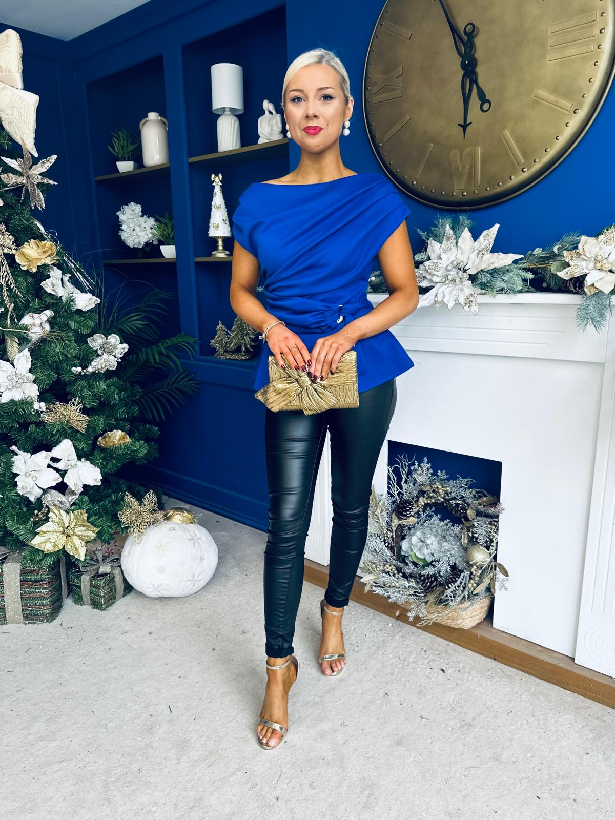 Monica Gold Clasp Detail Top Cobalt